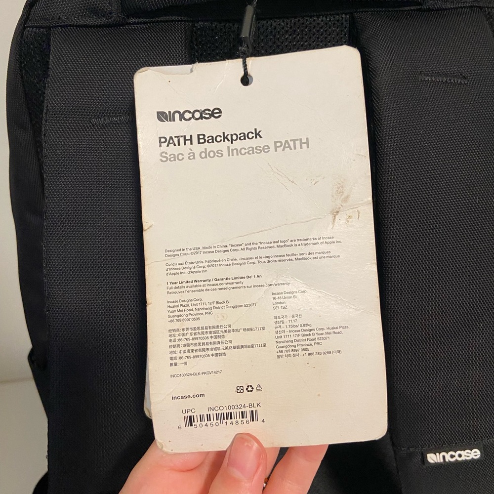New | Incase Path Backpack Solid Black Heavy Duty - image 4